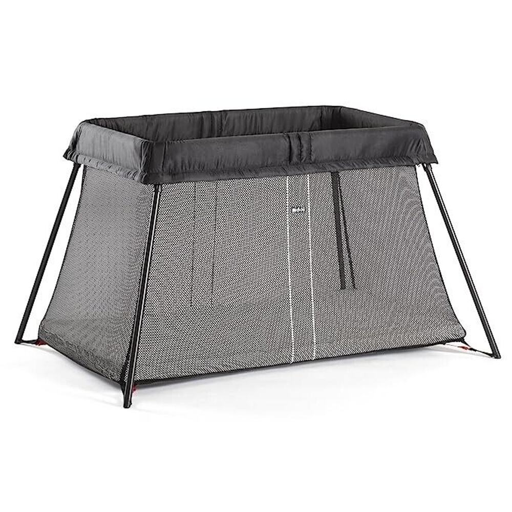 NEW BABYBJORN Travel Crib Light with Carrying Bag Black Mesh
